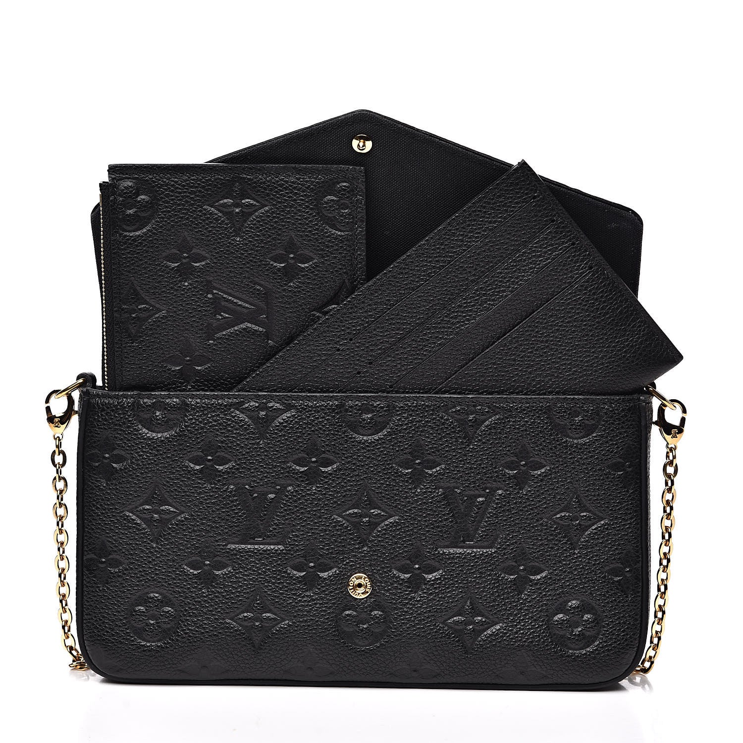 Louis Vuitton Empreinte Pochette Felicie Chain Wallet Black 12 of 13