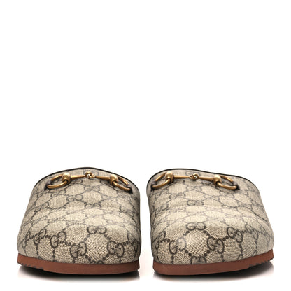 Gucci GG Supreme Monogram Miro Soft Calfskin Womens Horsebit Slippers 40.5 Beige Ebony New Acero 3 of 9
