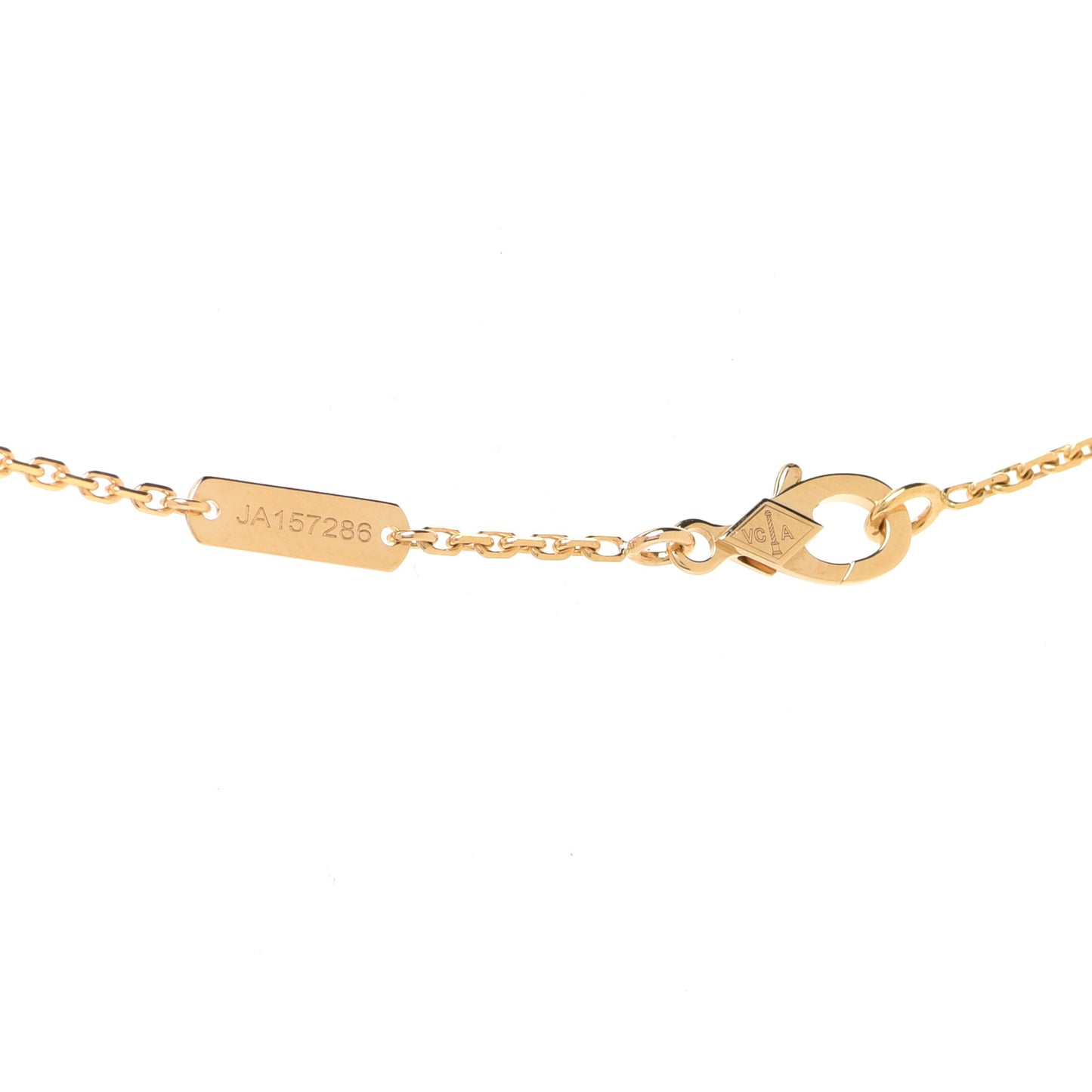 18K Yellow Gold Black Onyx Vintage Alhambra Pendant Necklace