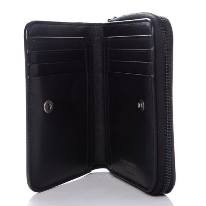 Saint Laurent Patent Glitter Leopard Monogram Compact Wallet Black Multi 5 of 7