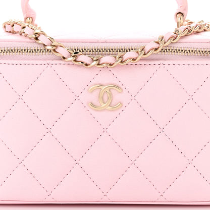 Chanel Lambskin Quilted Small Top Handle Vanity Case With Chain Light Pink Light Pink 8 of 11
