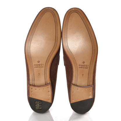 Gucci Suede Web Mens Horsebit Loafers 7 Brown 10 of 12