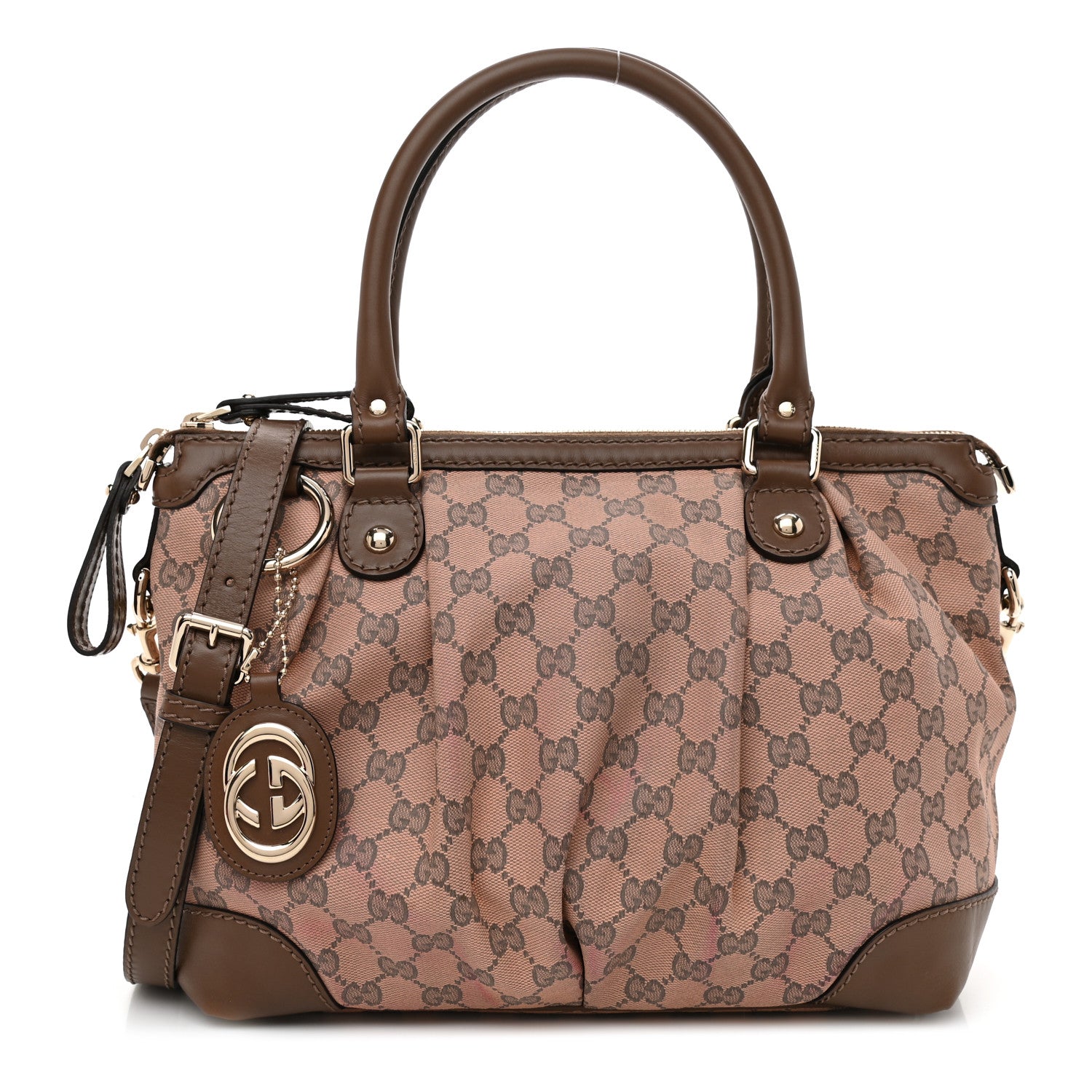 Gucci Monogram Medium Sukey Top Handle Bag Beige Brown 1 of 8