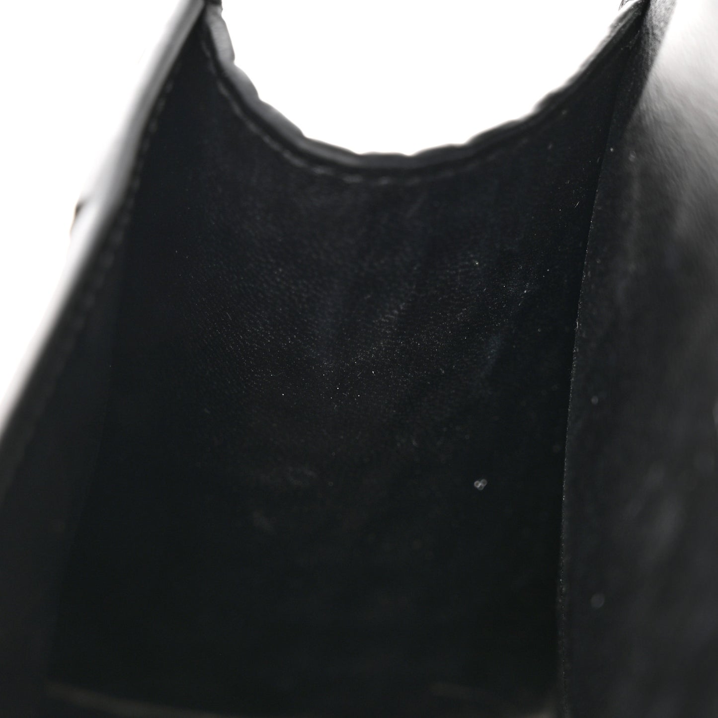 Shiny Calfskin Monochrome Crocodile Embossed Hourglass Top Handle Bag XS Black