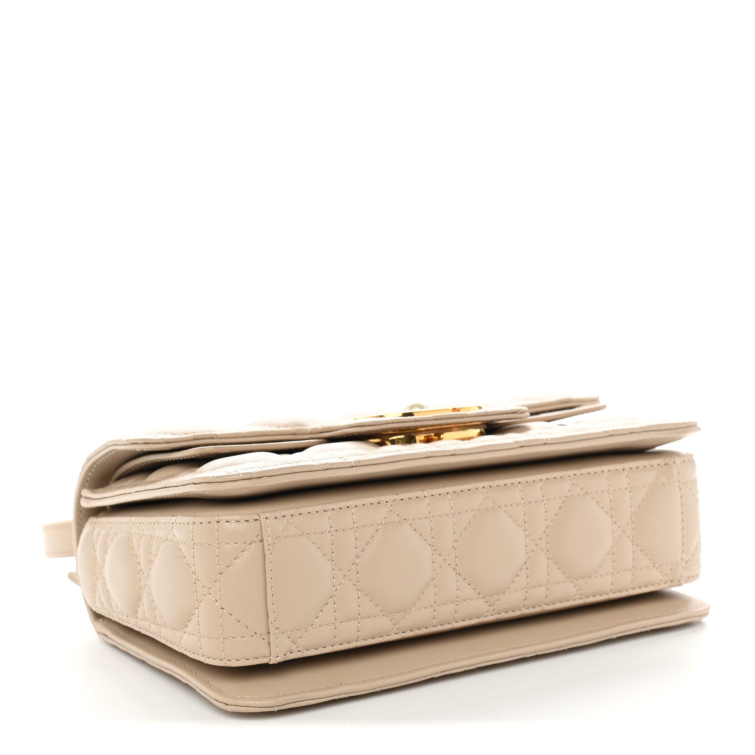 Christian Dior Calfskin Cannage Small Jolie Top Handle Bag Powder Beige 4 of 11