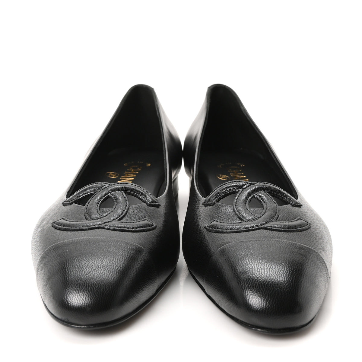 Goatskin CC Ballet Flats 38 Black