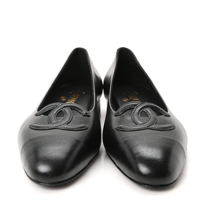 Chanel Goatskin CC Ballet Flats 38 Black 3 of 10
