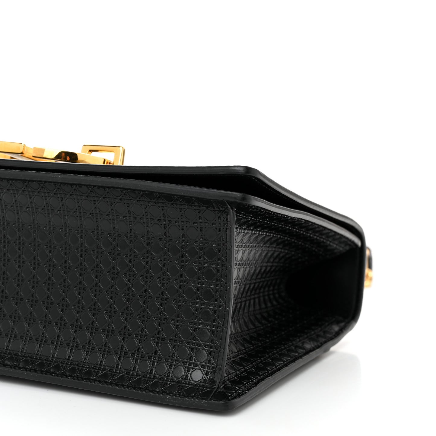 Patent Micro-Cannage 30 Montaigne Chain Flap Bag Black