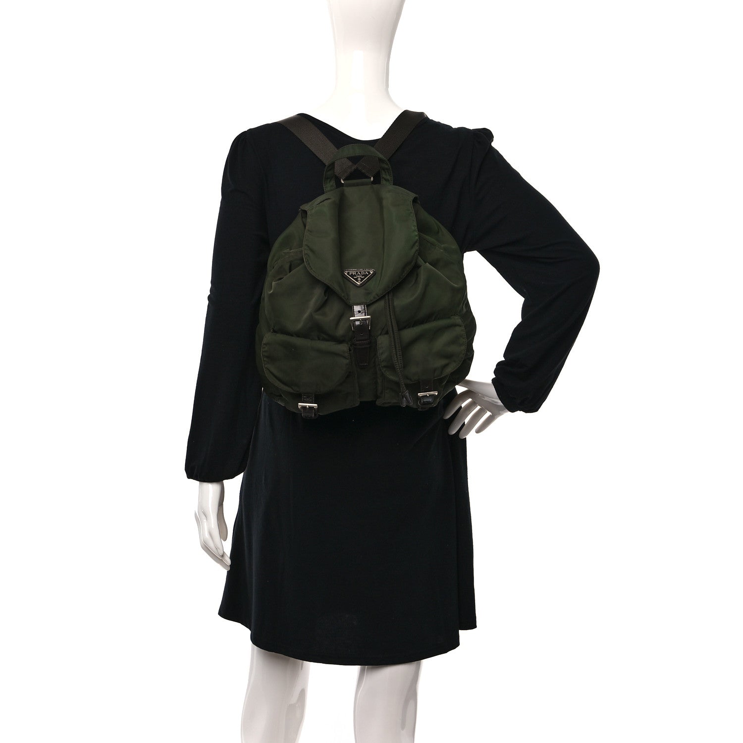 Prada Nylon Vela Medium Backpack Green 2 of 12