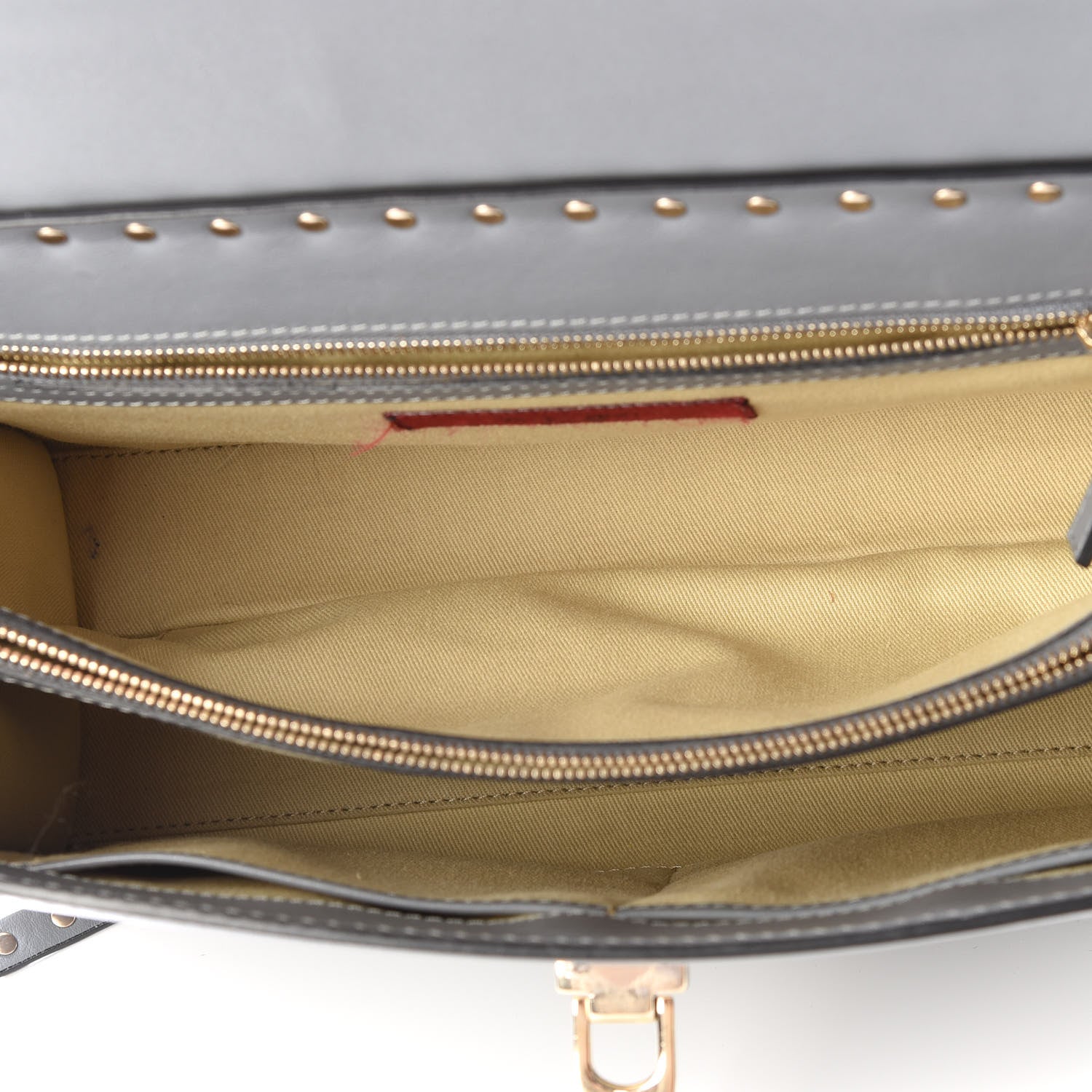 Valentino Garavani Vitello Rockstud Single Handle Flap Bag Light Stone 4 of 14