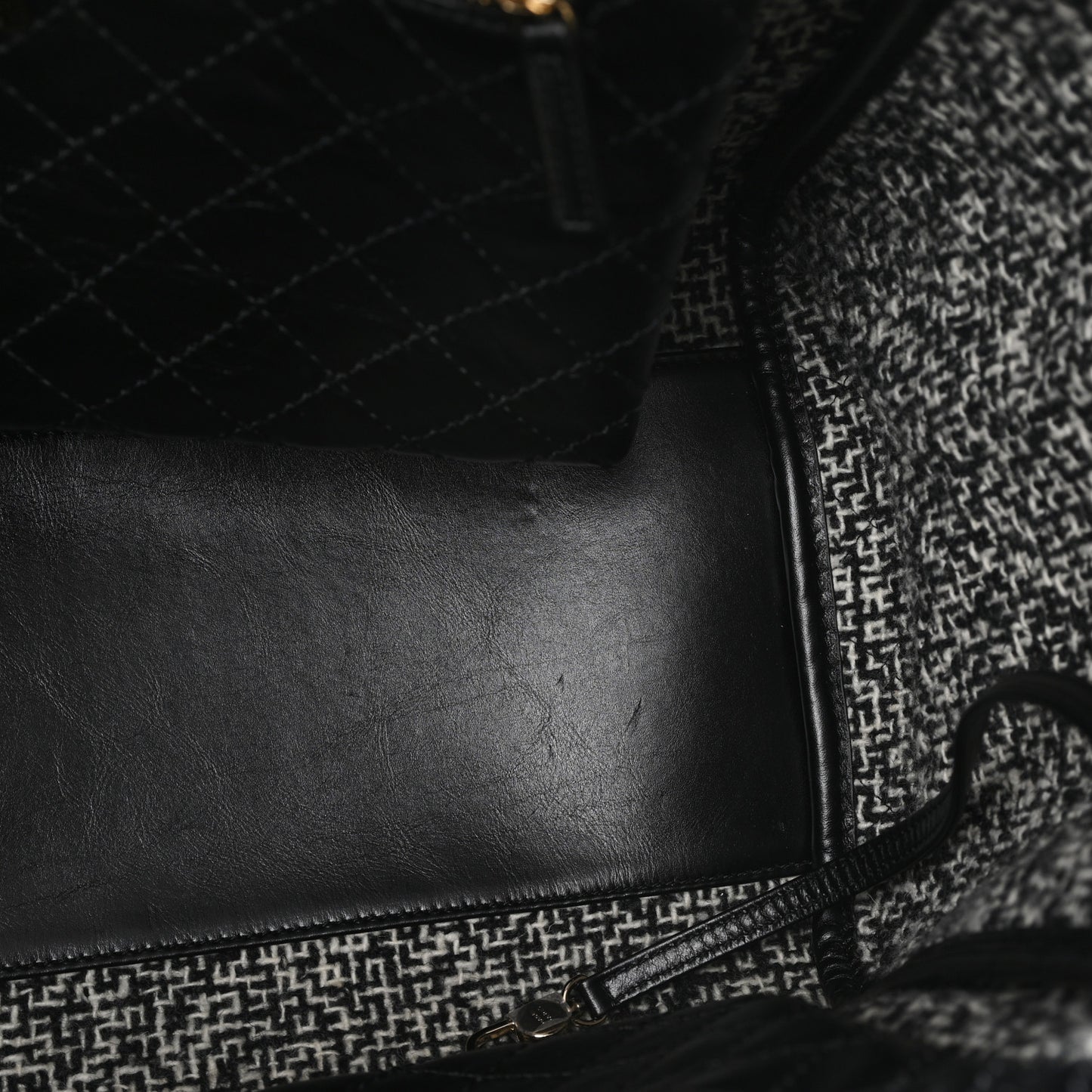 Calfskin Tweed Medium Deauville Tote Black Multicolor