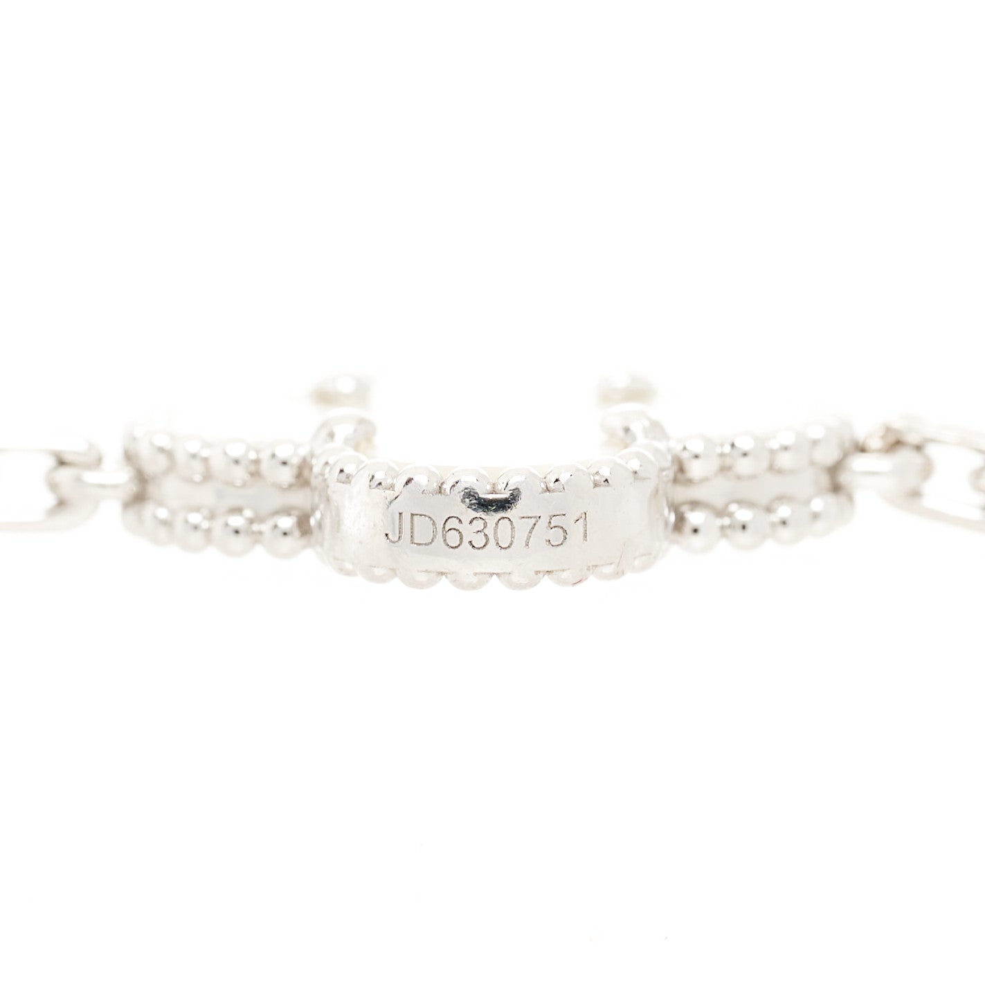 18K White Gold Mother of Pearl 5 Motifs Vintage Alhambra Bracelet