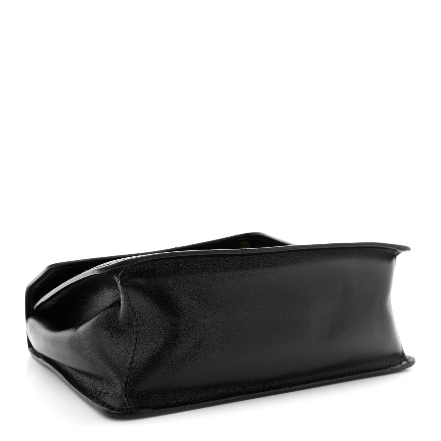 Prada Saffiano Soft Calfskin Metal Triangle Logo Envelope Chain Shoulder Bag Black 4 of 11
