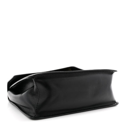 Prada Saffiano Soft Calfskin Metal Triangle Logo Envelope Chain Shoulder Bag Black 4 of 11