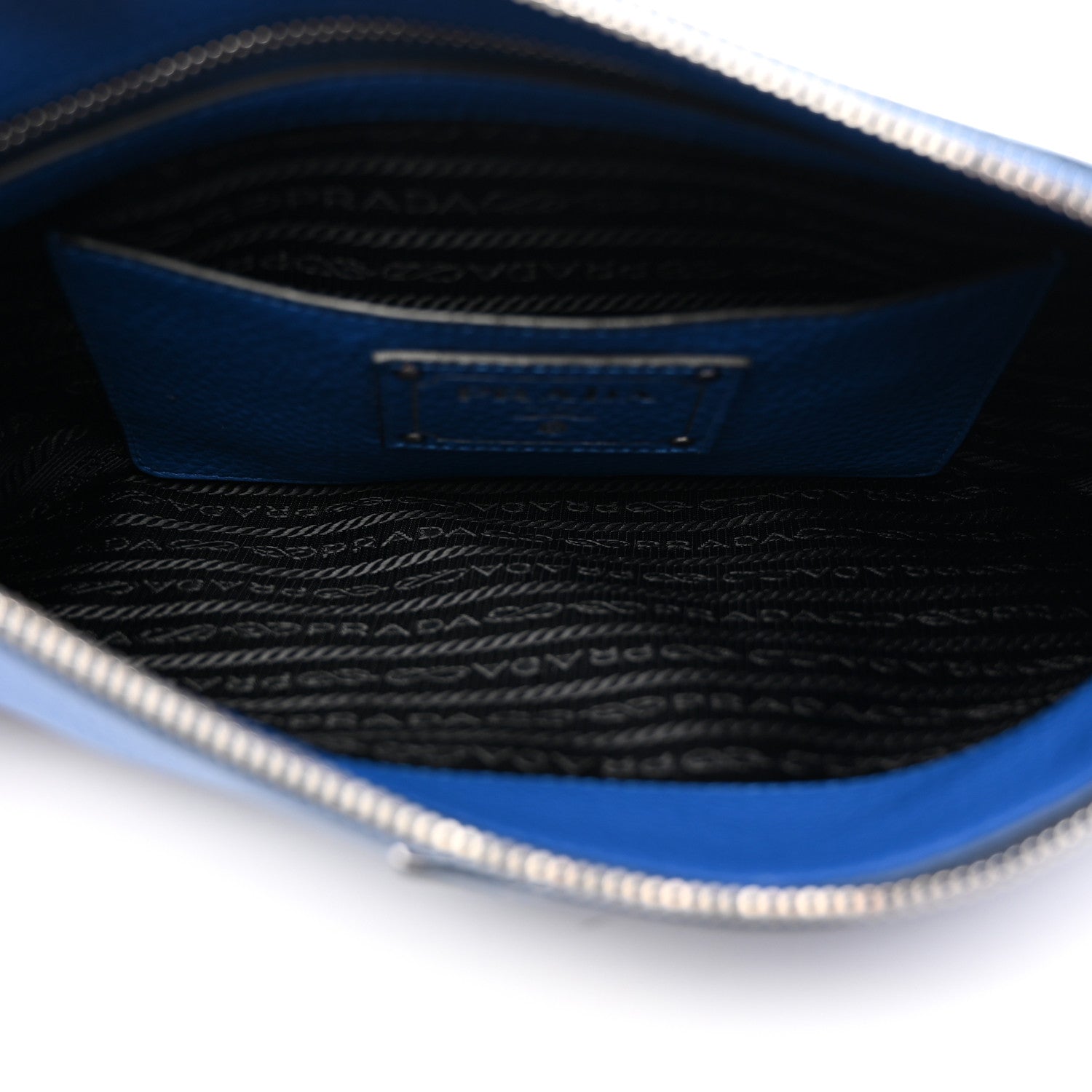 Prada Vitello Daino Wristlet Pouch Royal 5 of 7