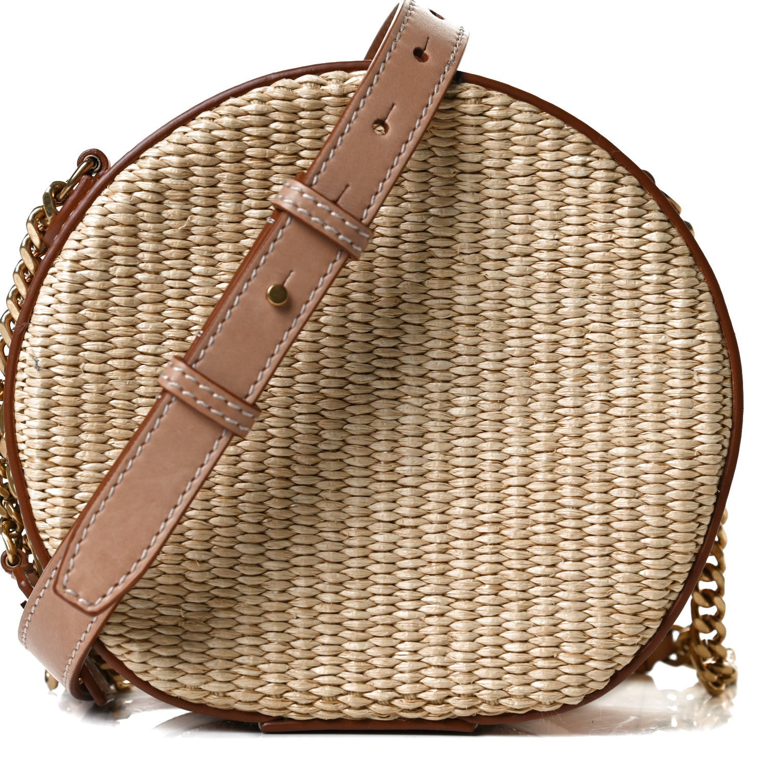 Saint Laurent Raffia Calfskin Small Mica Bag Natural Brown Gold 7 of 12