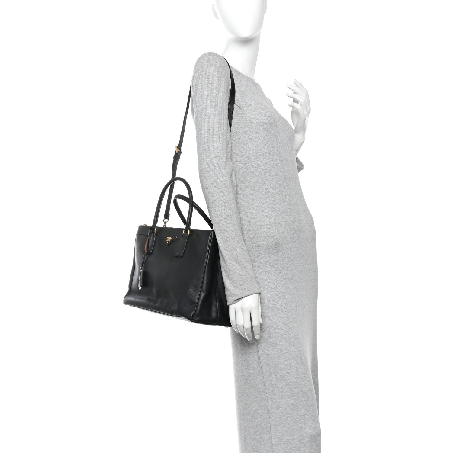 Prada Saffiano Lux Medium Galleria Double Zip Tote Black 2 of 11
