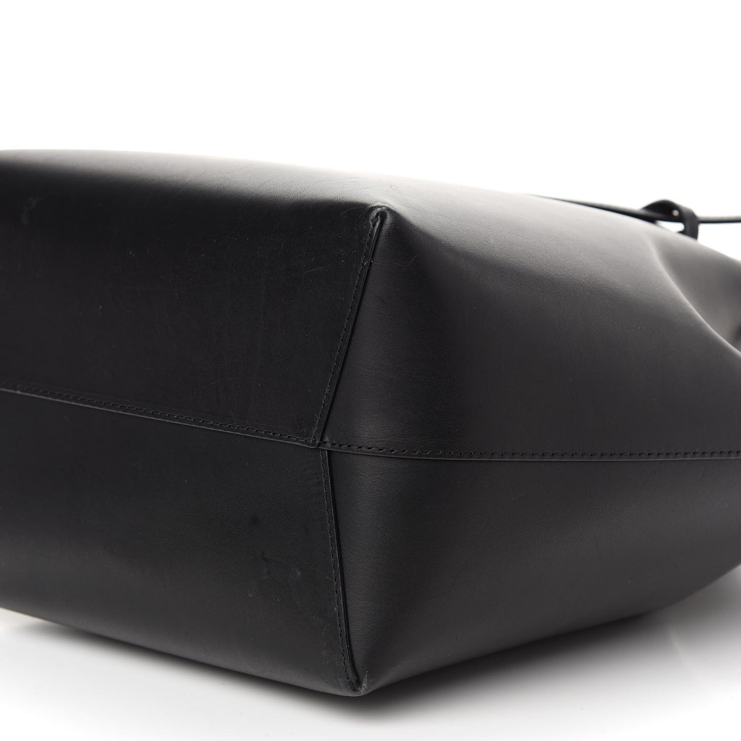 Vegetable Tanned Calfskin Bucket Bag Black Ballerina