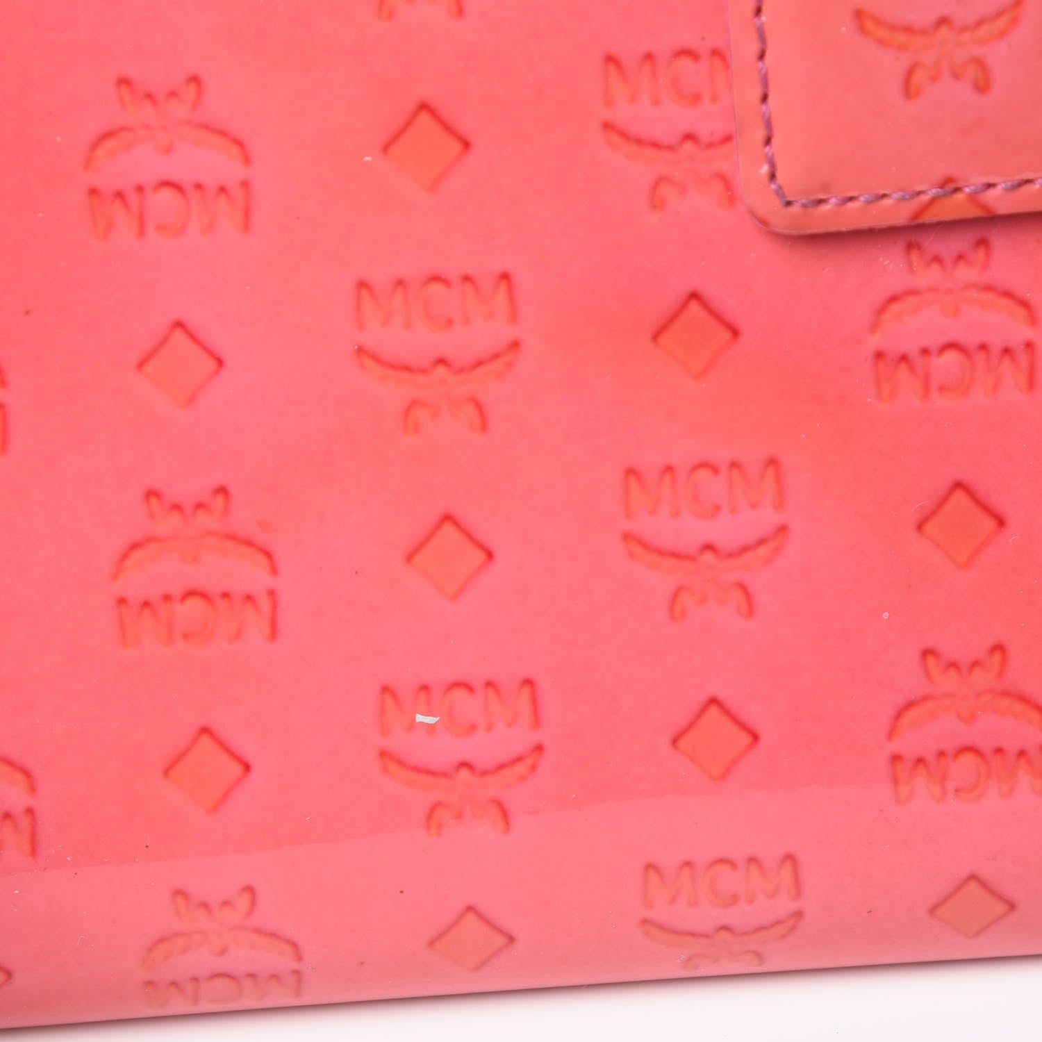 MCM Patent Continental Flap Wallet Pink 8 of 9