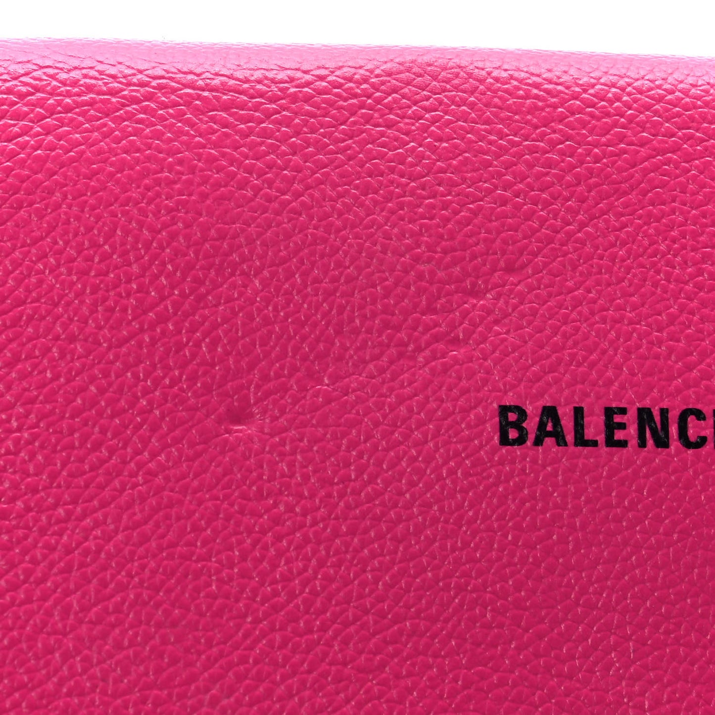 Pebbled Calfskin Everyday Continental Wallet on Chain Acid Pink