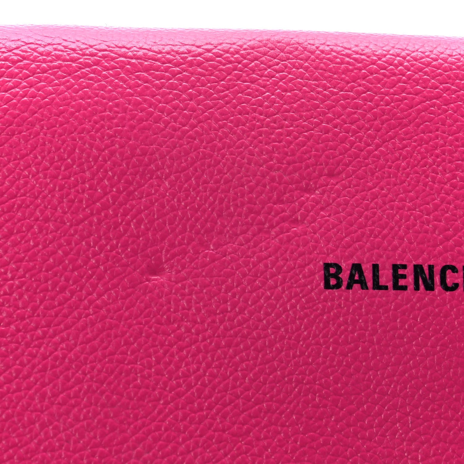 Balenciaga Pebbled Calfskin Everyday Continental Wallet on Chain Acid Pink 9 of 10