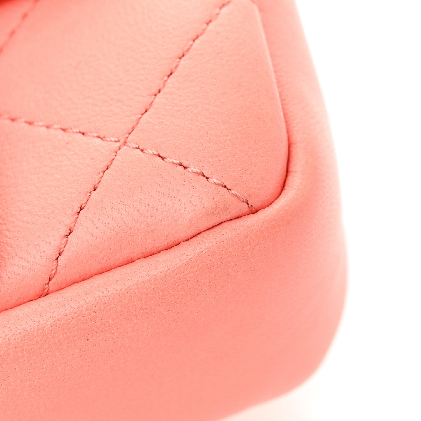 Lambskin Quilted Mini Flap Bag Charm Light Orange