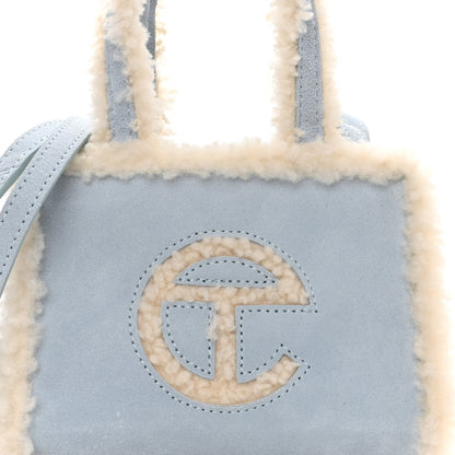 Telfar X UGG Suede Shearling Small Shopping Bag Blue 8 of 10