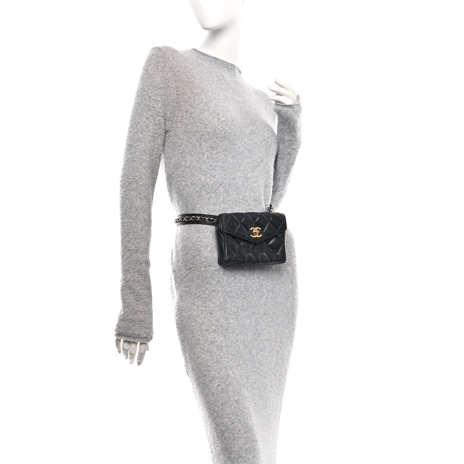 Chanel Lambskin Quilted Flap Waist Belt Bag 75 30 Black 2 of 9