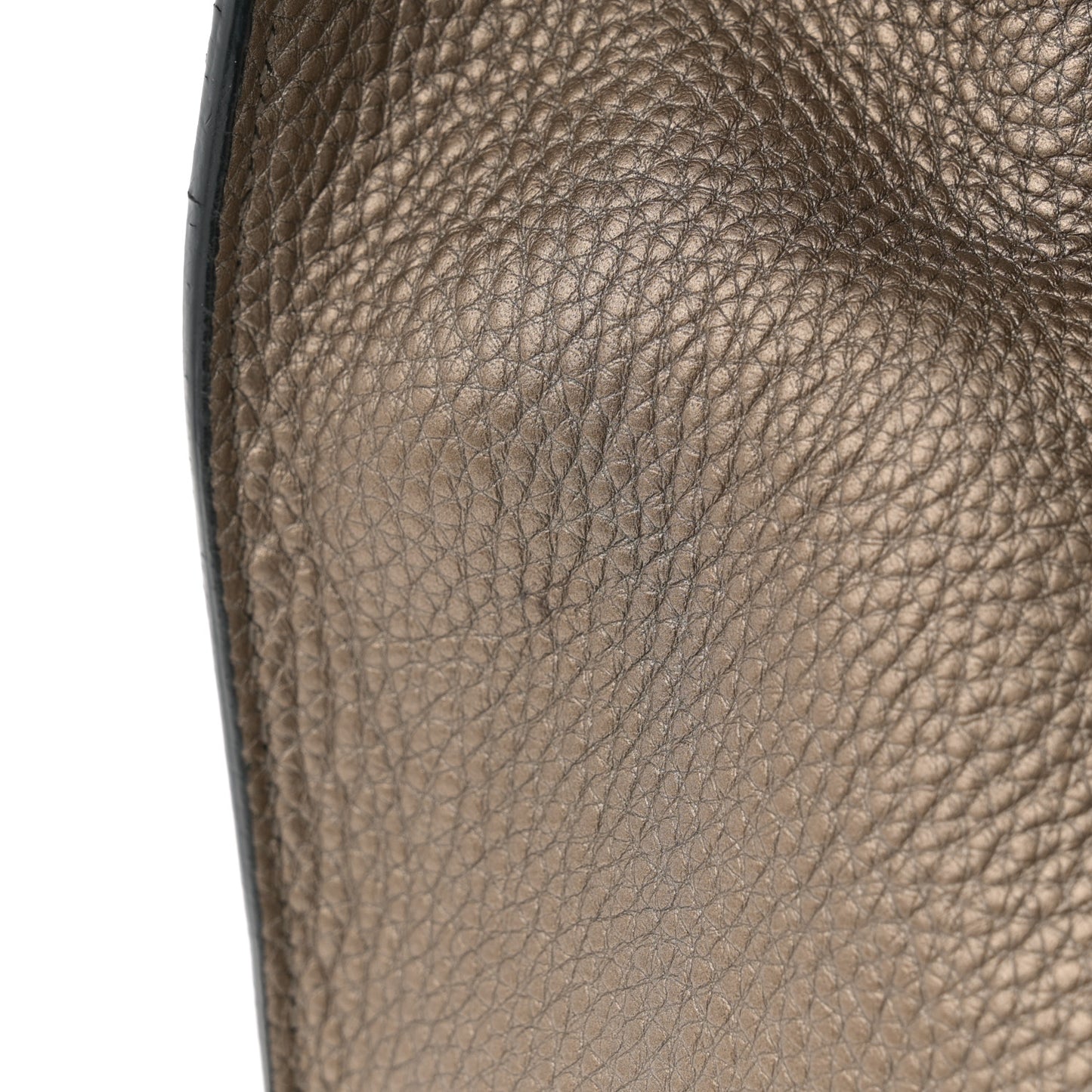 Metallic Hammered Calfskin Double Handle Small Amy Tote Graphite