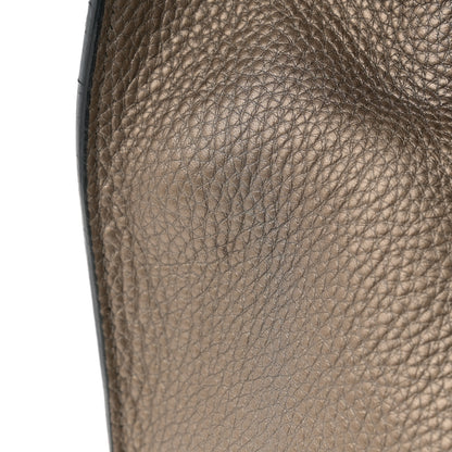 Salvatore Ferragamo Metallic Hammered Calfskin Double Handle Small Amy Tote Graphite 13 of 13