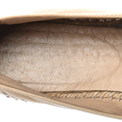 Chanel Lambskin CC Espadrilles 38 Beige Black 6 of 11