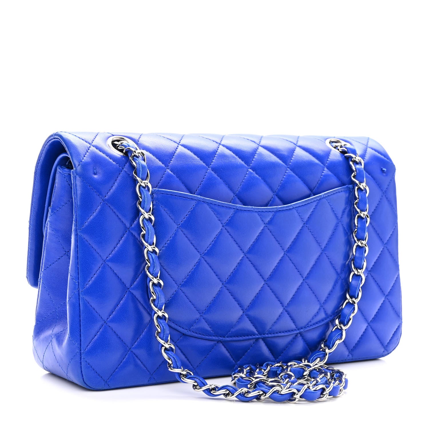 Chanel Lambskin Quilted Medium Double Flap Blue 3 of 12