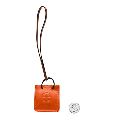 Hermes Milo Lambskin Swift Shopping Bag Charm Feu Gold 2 of 5