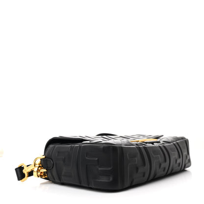 Fendi Nappa FF 1974 Embossed Baguette Black 4 of 10