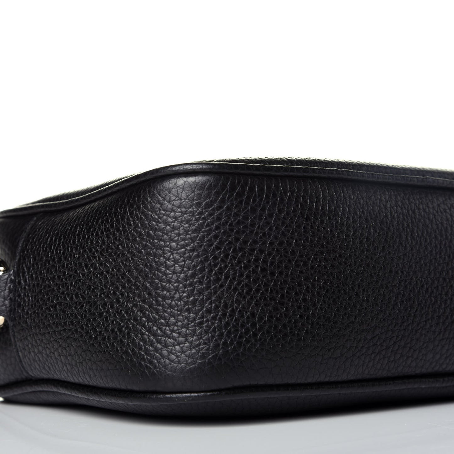 Pebbled Calfskin Small Soho Disco Bag Black