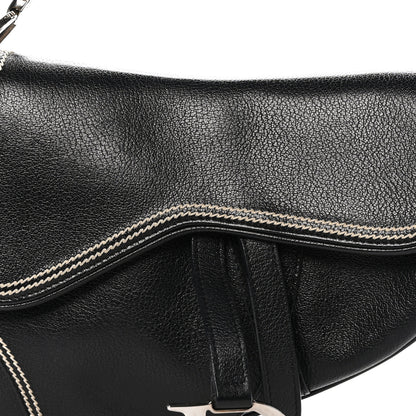 Christian Dior Shiny Goatskin Saddle Bag Black 8 of 12