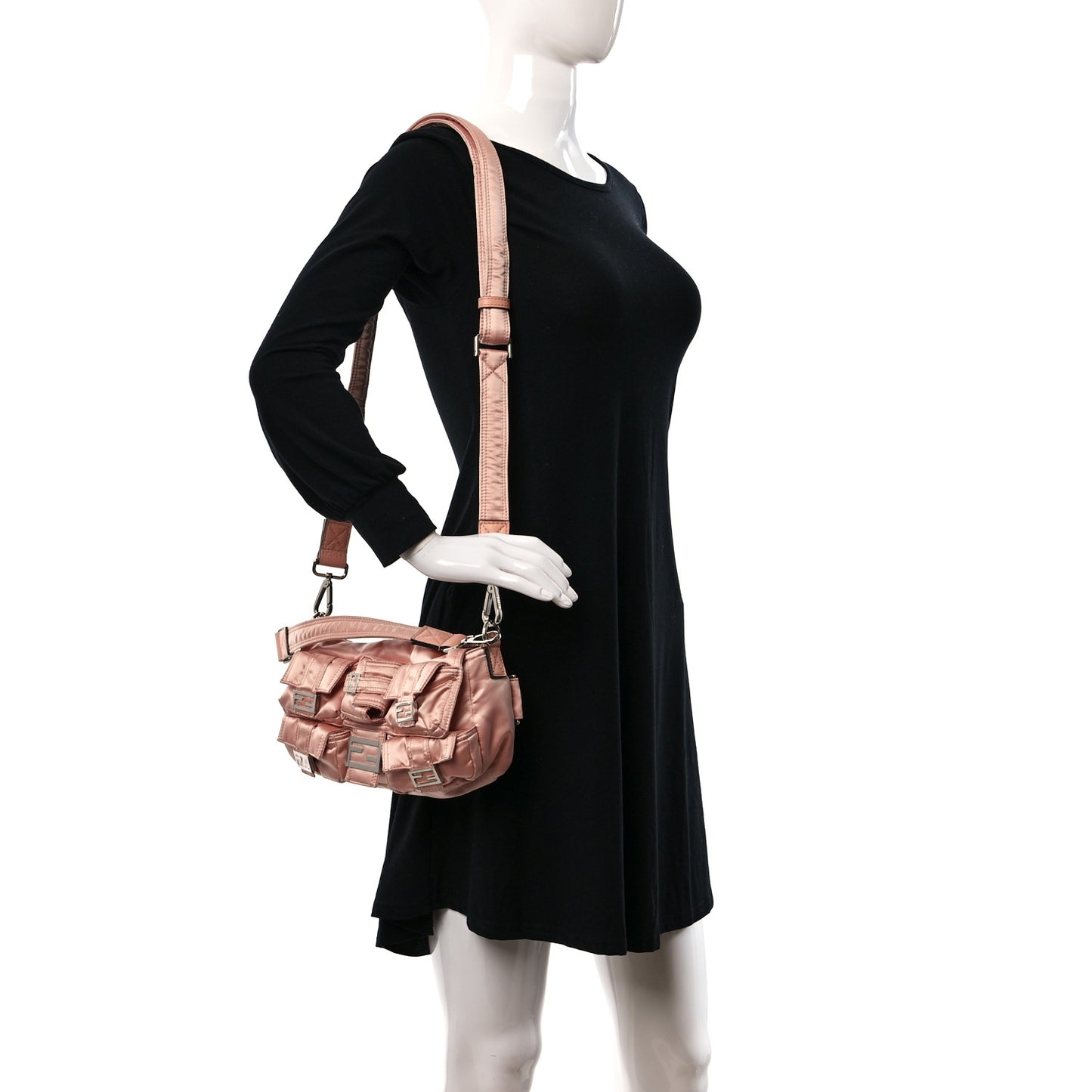 Econyl Cuoio Romano Multipocket Baguette Baby Pink