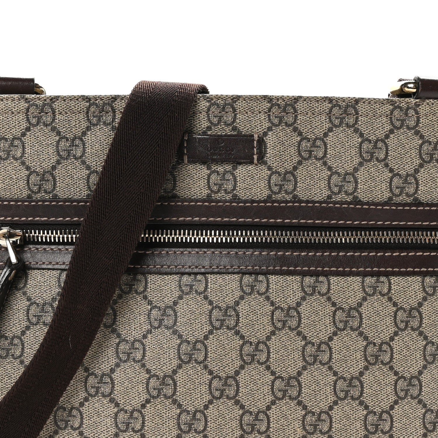 Gucci GG Supreme Monogram Flat Messenger Bag Brown 8 of 10