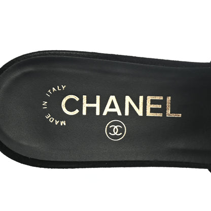 Chanel Suede Grosgrain Sandals 40 Black 7 of 7