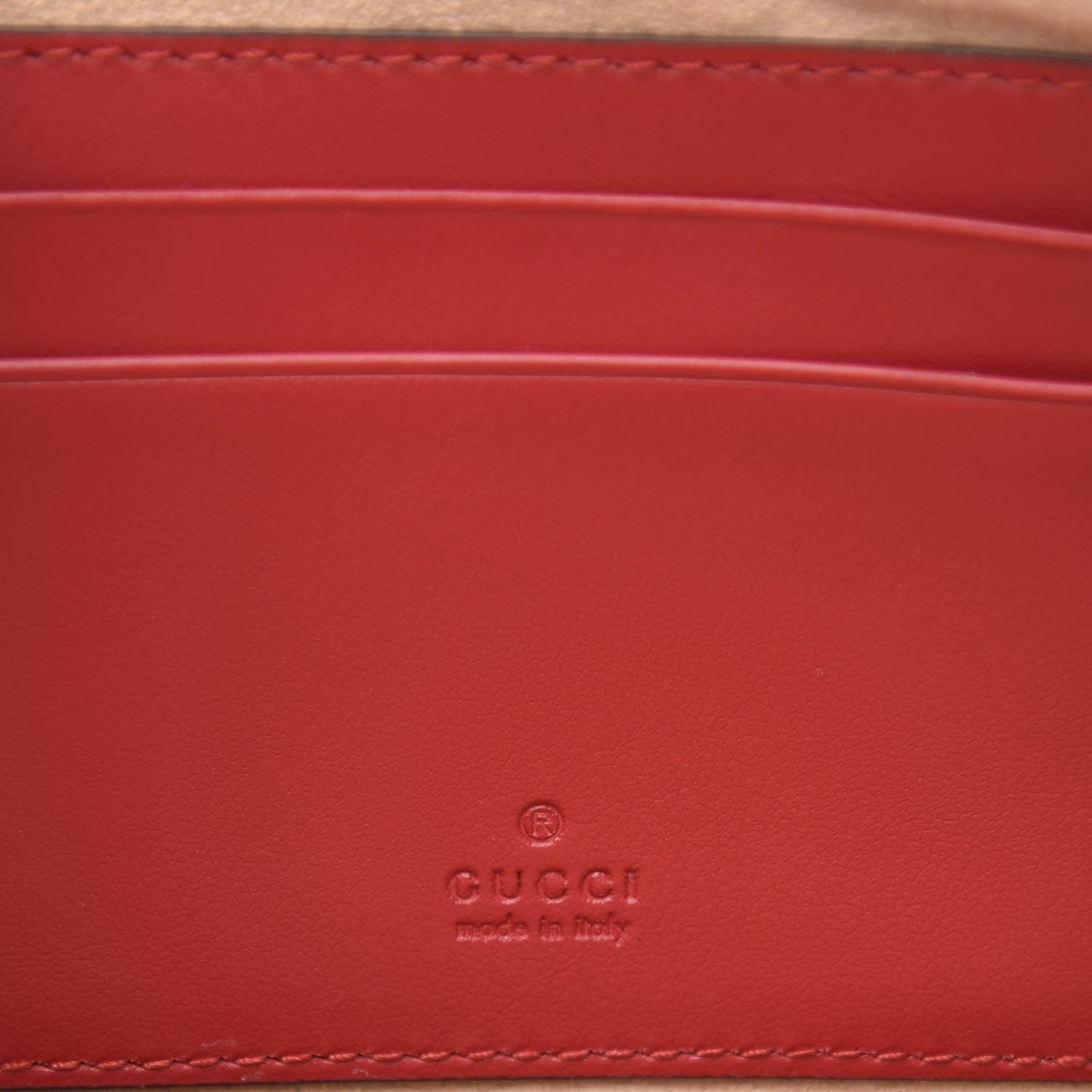 Gucci Calfskin Matelasse Mini GG Marmont Chain Crossbody Bag Hibiscus Red 5 of 9