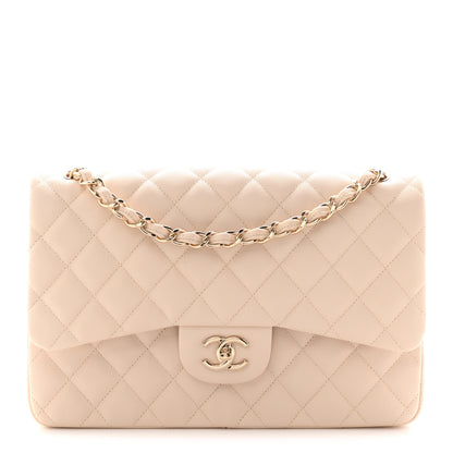Chanel Caviar Quilted Jumbo Double Flap Light Beige 1 of 10