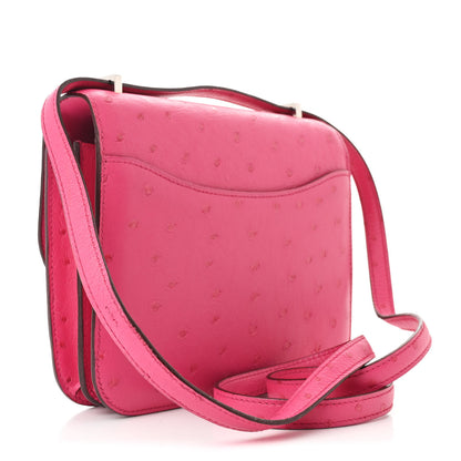 Hermes Ostrich Constance 18 Rose Shocking 3 of 11
