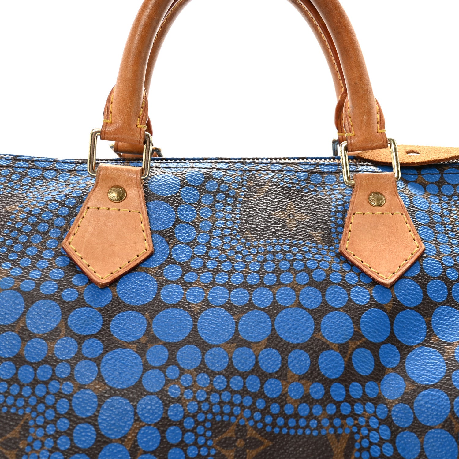 Louis Vuitton Monogram Kusama Town Speedy 30 Blue 8 of 10