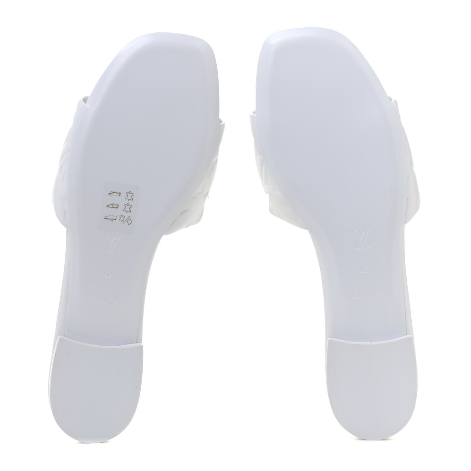 Louis Vuitton Lambskin Embossed Monogram Revival Flat Mules 40 White 12 of 21