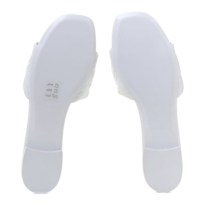Louis Vuitton Lambskin Embossed Monogram Revival Flat Mules 40 White 12 of 21