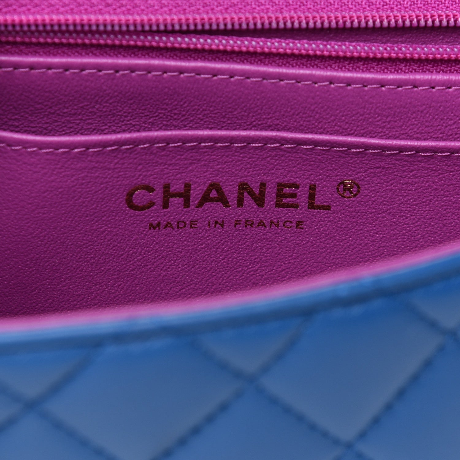 Chanel Lambskin Quilted Mini Rectangular Flap Blue Purple 6 of 10