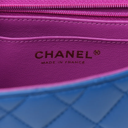 Chanel Lambskin Quilted Mini Rectangular Flap Blue Purple 6 of 10