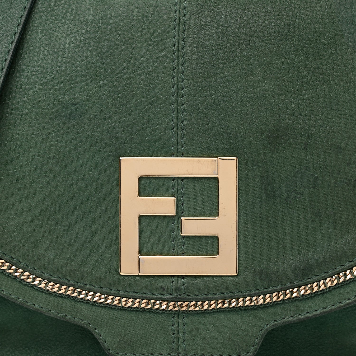 Fendi Metallic Calfskin Crossbody Green 7 of 14