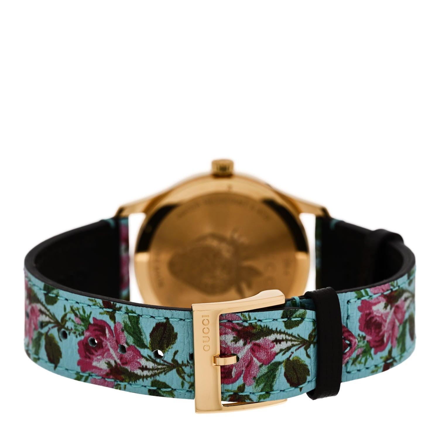 Gucci Stainless Steel Calfskin 38mm G-Timeless Floral Quartz Watch Blue 3 of 5