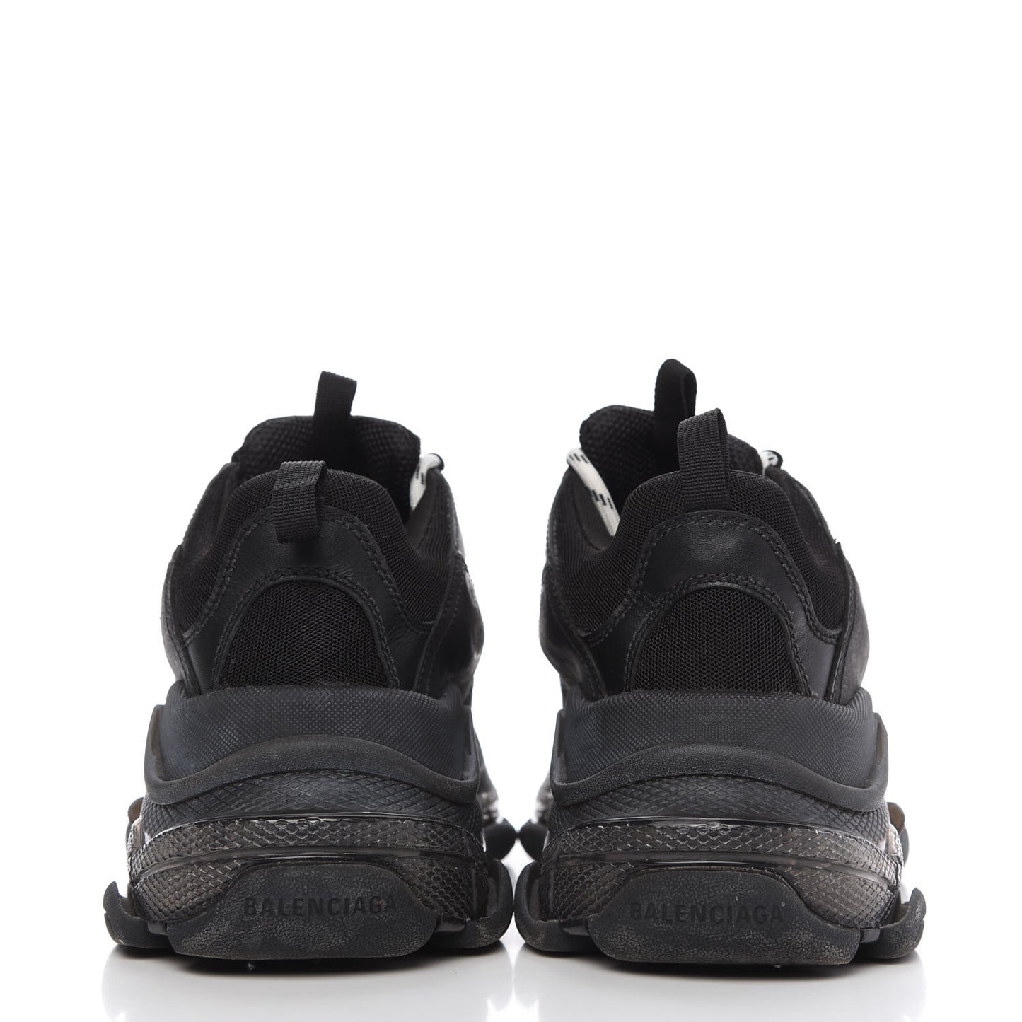 Fabric Mesh Clear Sole Mens Triple S Sneakers 40 Black